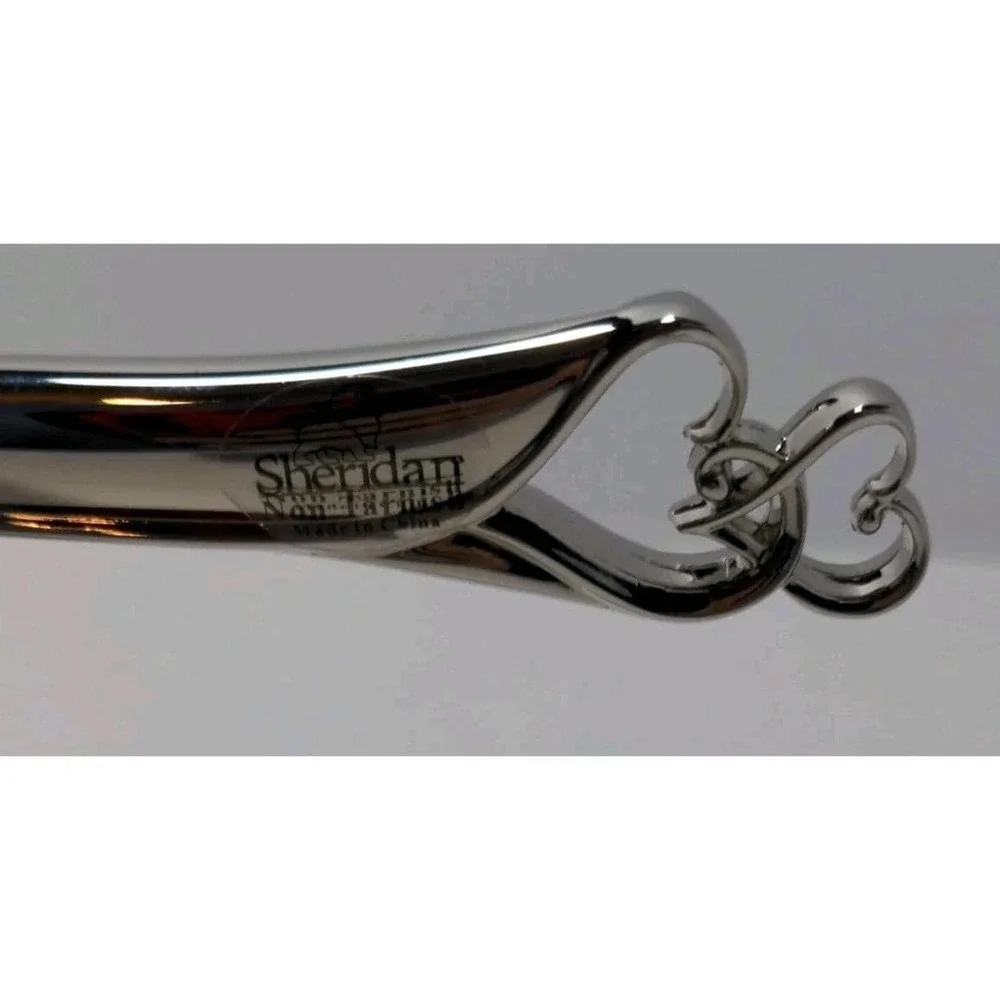 Wedding Promises Cake Knife & Server Set - Double Heart Design - Stainless Steel